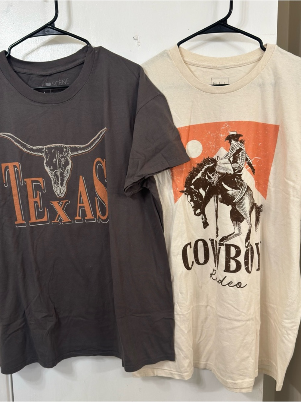 Full Tilt Cowboy Tee and Texas Tee 100% cotton Size Large